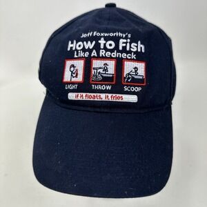 Jeff Foxworthy Hat Fishing Blue Dynamite Redneck Hook Loop Strap